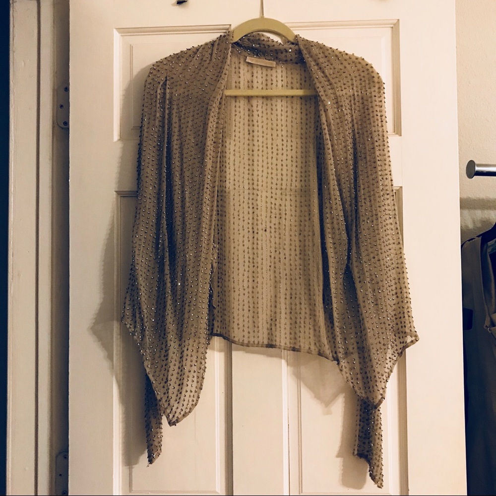 Gold Hawk silk beaded shawl jacket